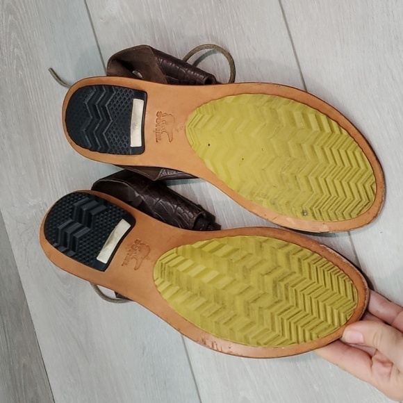 Sorel Women Summer Ankle Leather Lace Up Sandals shoes sz 10.5 - Picture 10 of 12